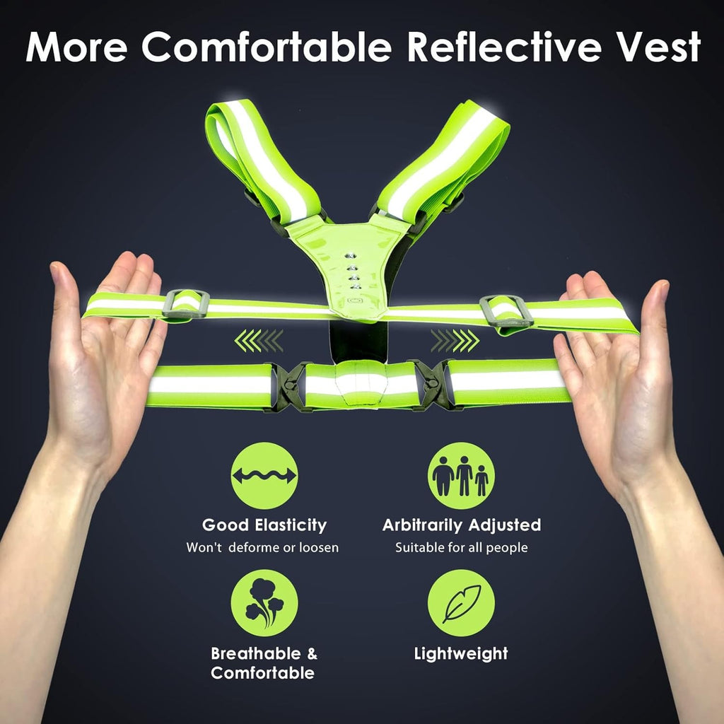 🦺 CHALECO REFLECTIVO CON LUZ LED 🦺+ ENVÍO GRATIS 🚨