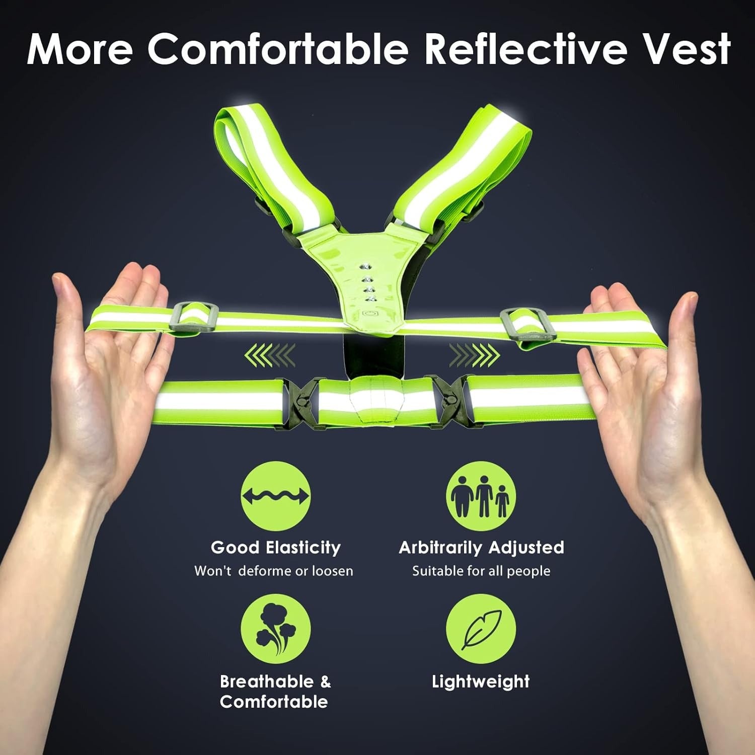 🦺 CHALECO REFLECTIVO CON LUZ LED 🦺+ ENVÍO GRATIS 🚨